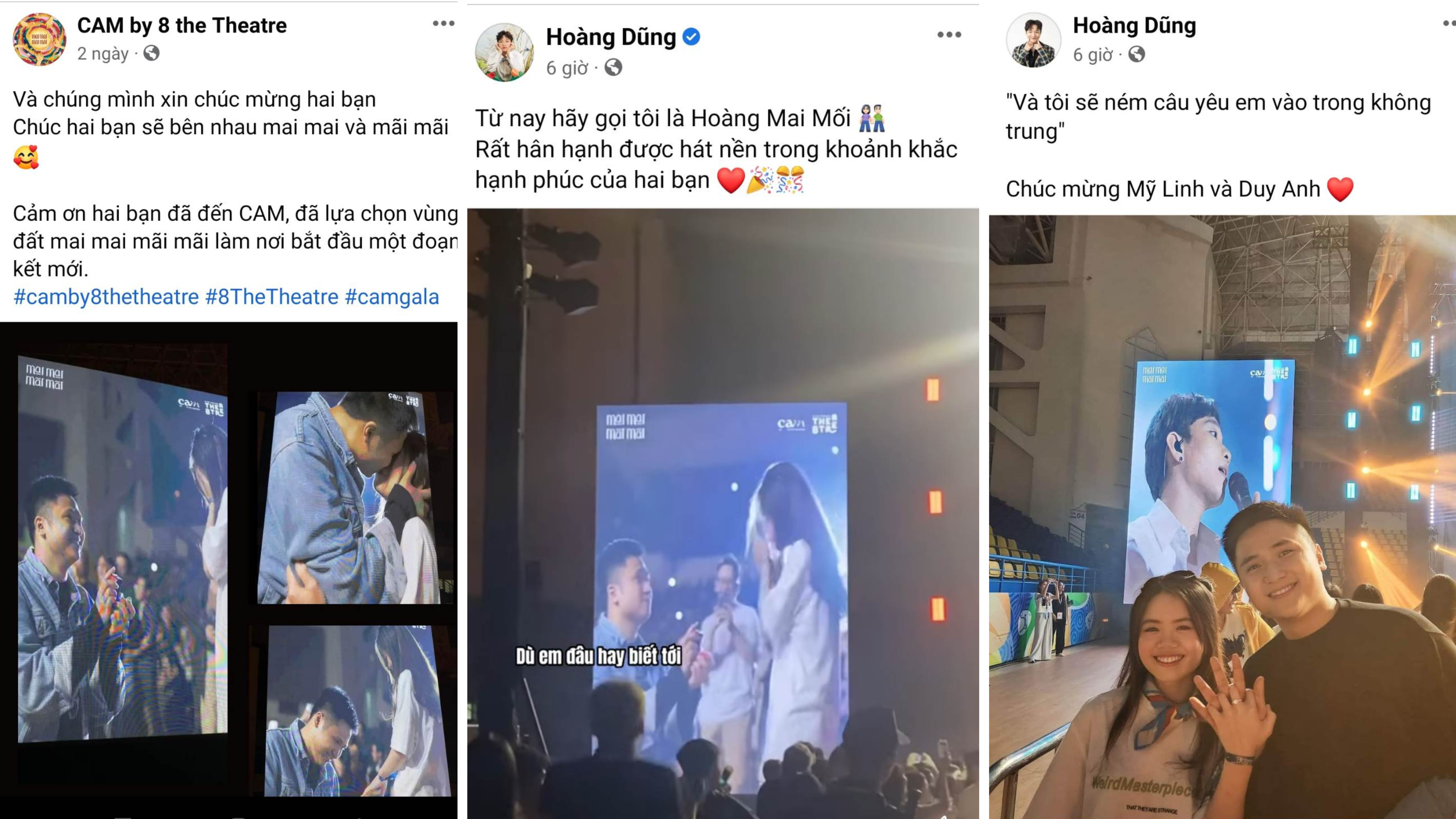 Ngoài triệu con mắt dõi theo trong đêm nghệ thuật, cặp đôi còn nhận được những lời chúc đầy hạnh phúc từ BTC và đích thị từ ca sĩ Hoàng Dũng khiến bất kỳ một fan hâm mộ nào cũng phải ghen tị. (ảnh: NVCC)